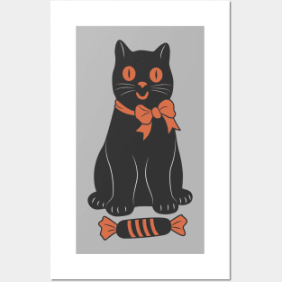 Dark Candy Cat on Halloween Posters and Art